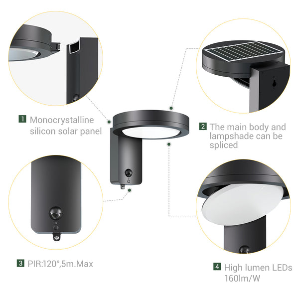 Serra Motion Sensor Solar Wall Light PT0721
