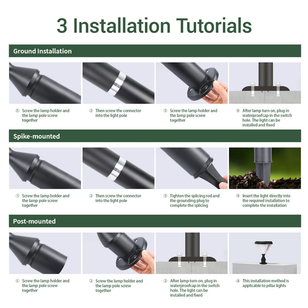 Verta 5-in-1 Solar Lawn & Pillar Light PT0302