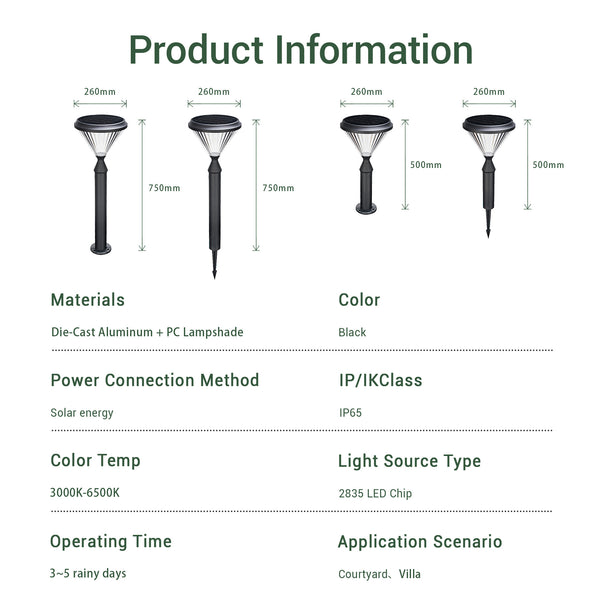 Verta 5-in-1 Solar Lawn & Pillar Light PT0302