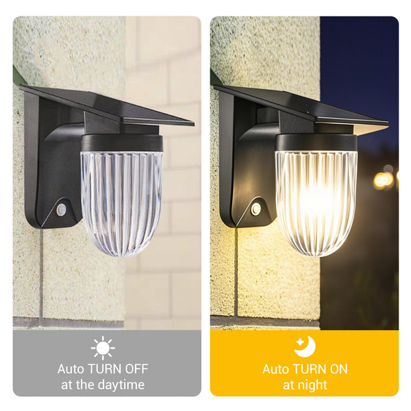 "IP54 waterproof upside-down planet light, charges in sunlight for 10-12h illumination.