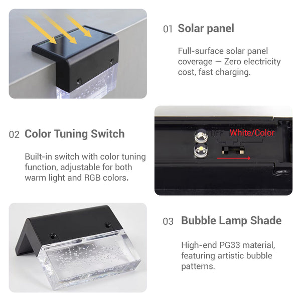 Energy-saving solar deck lights with IP65 rating, easy install