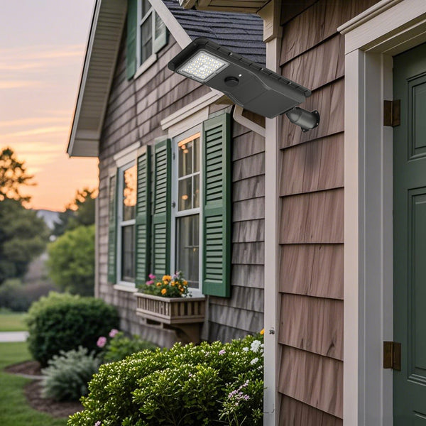 Solar security floodlight with motion sensor