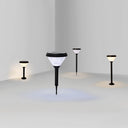 Set of solar lawn garden lights on a neutral background