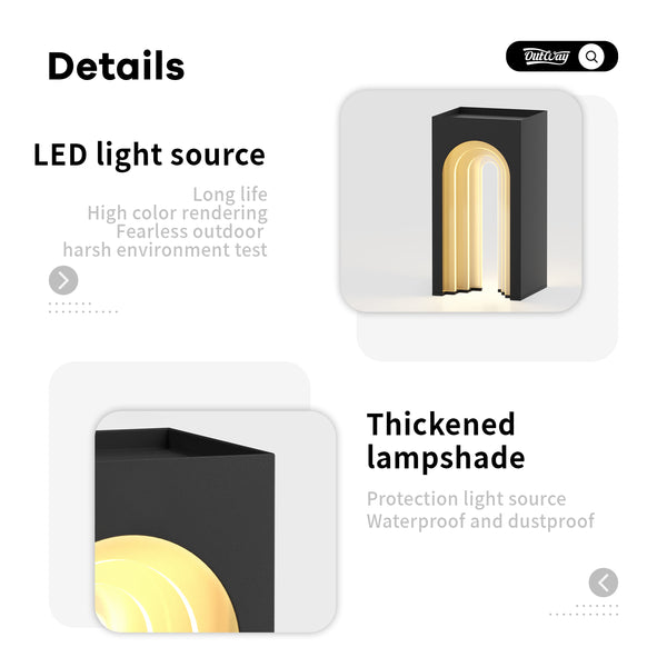 Garden solar lamp offers warm illumination with no wiring needed.