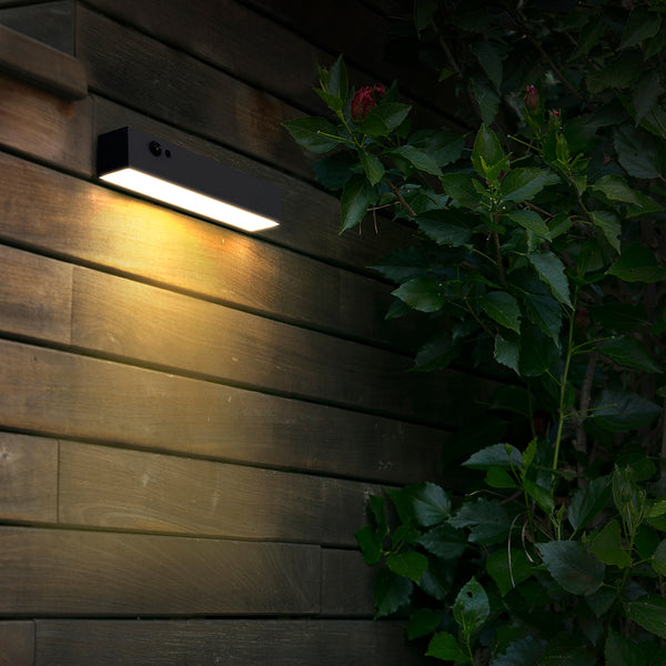 Solar garden wall light with easy installation and automatic brightness adjustment.