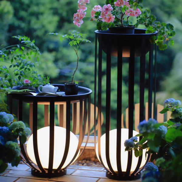 Weatherproof outdoor floor lamp, perfect for patios and pathways.