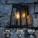 Outway solar wall light with IP44 protection rating, 2700K warm white colour temperature, 200 lumens soft glow output