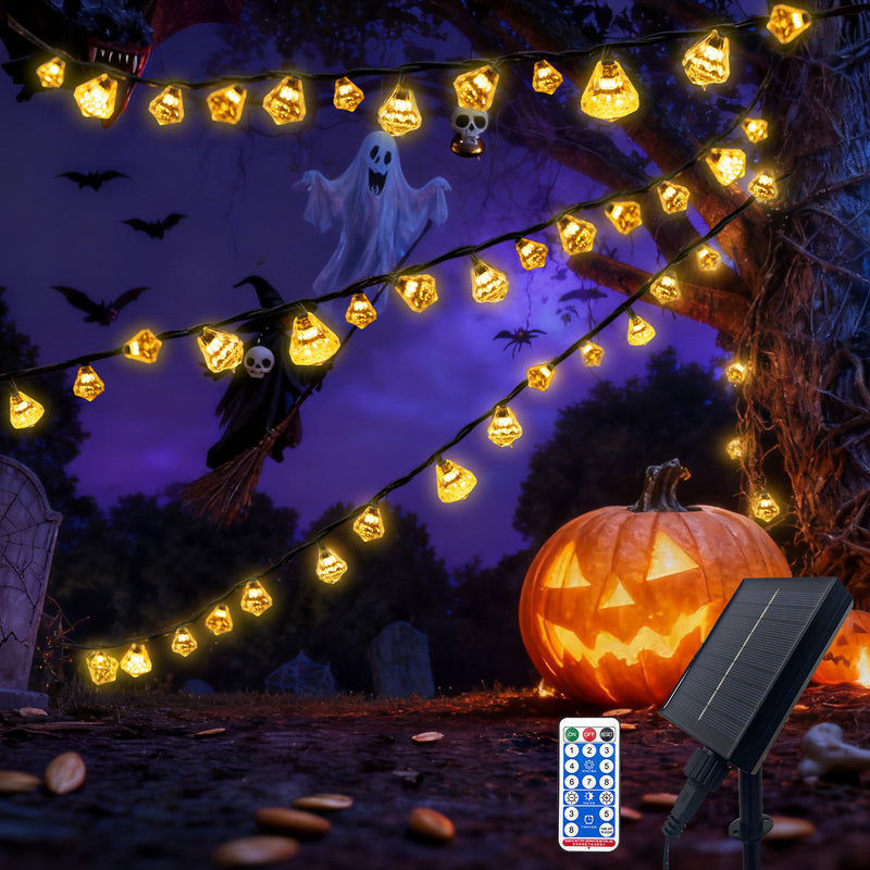 Solar Fairy Lights with Remote - 12M 100 LED Warm White & 8 Modes PT0610