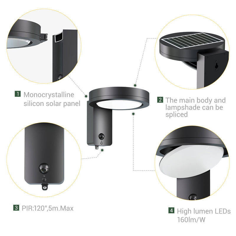 Serra Motion Sensor Solar Wall Light PT0721