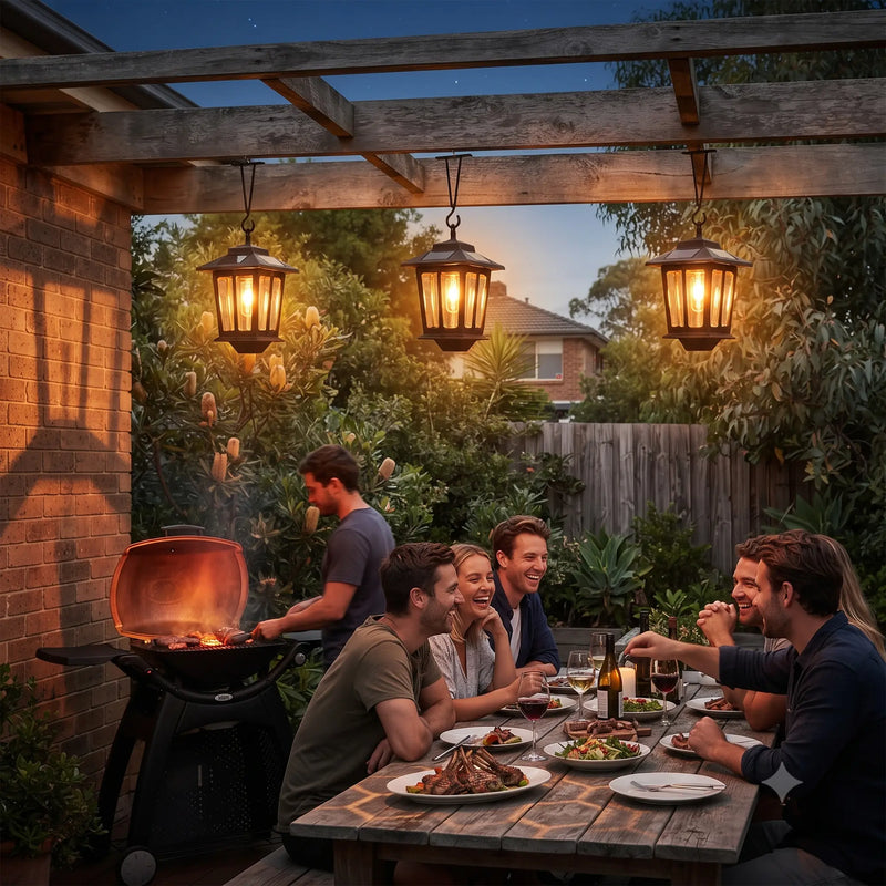 HeritageGlow Solar Wall Lantern — Victorian Hex, LED Filament, Auto Sensor, IP44 | PT0306