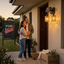 Outway Kasa  PT0910 double solar rattan wall light glowing warm night new home couple sold sign housewarming boxes