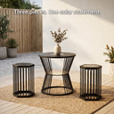 Outdoor furniture set with three pieces on a patio