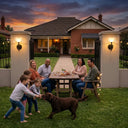 Solar Powered Outdoor Wall Lamp, Auto On/Off Dusk to Dawn, No Wiring