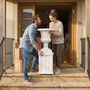 Outway F005 F006 Petra roman sandstone planter pedestal couple placing combo at front door number 34 housewarming moving day