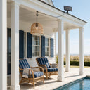 PT0913 solar rattan hanging light for covered patios, verandahs and poolside areas