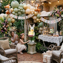 Solar Powered Rabbit Garden Light Decor at a Birthday Party Backyard