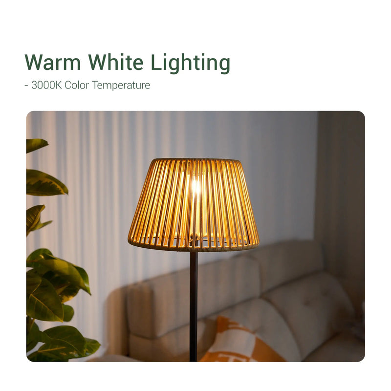 Solar Handwoven Bamboo Floor Lamp - HAIKU solar garden light PT0904