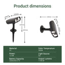 solar spotlight dimensions and specifications.