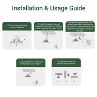 Installation and usage guide for a high-bay LED light fixture on a white background