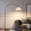 Modern living room with a floor lamp and a sofa.
