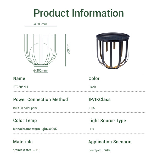 Cava Solar Floor Lamp With Table PT0805N