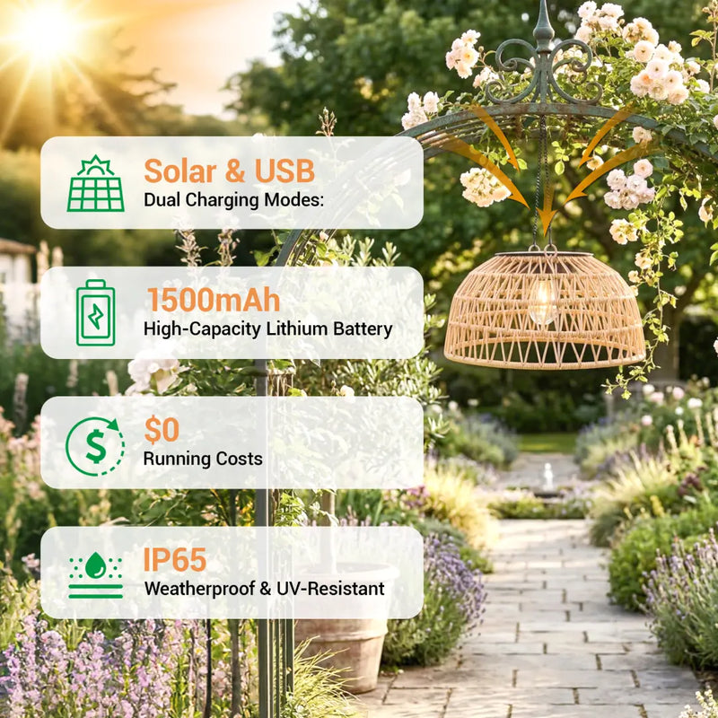 Solar Handwoven Ceiling Light - HAIKU Bamboo Garden Light PT0901 Old Version