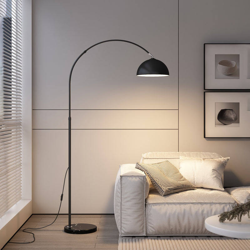 Trevo Indoor Arc Floor Lamp FL065| Height 100-182cm | Marble Base