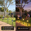 Set-and-forget solar garden lights: auto-on at dusk, auto-off at dawn, powered by sunlight — ideal for families enjoying evenings outdoors.
