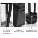 Close-up of HeritageHook lantern components: left shows >90% UV-resistant glass (no yellowing); center displays die-cast aluminium anti-rust coating; right reveals IP44 splash-proof sealed battery compartment — emphasizing durability for Australian weather.