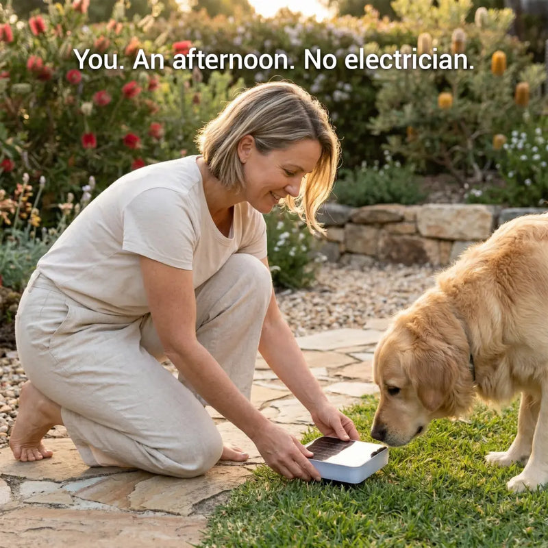 PT0608 Square In-Ground Solar Light DIY installation no electrician needed afternoon garden project Australian outdoor lighting