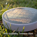  Close-up of Niteo solar light solar panel with water droplets, highlighting IP65 waterproof durability and weather-resistant design for outdoor use.