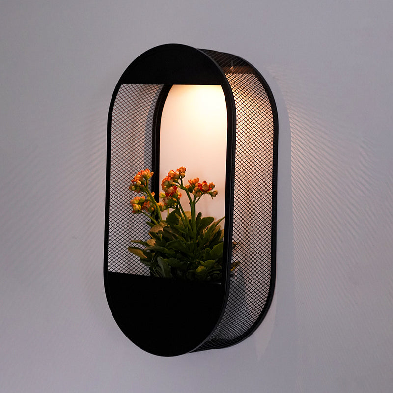 Elliptical  Mesh  Planter Solar Wall  Light Outdoor Waterproof Solar Floor Lamp Garden Light PT0724