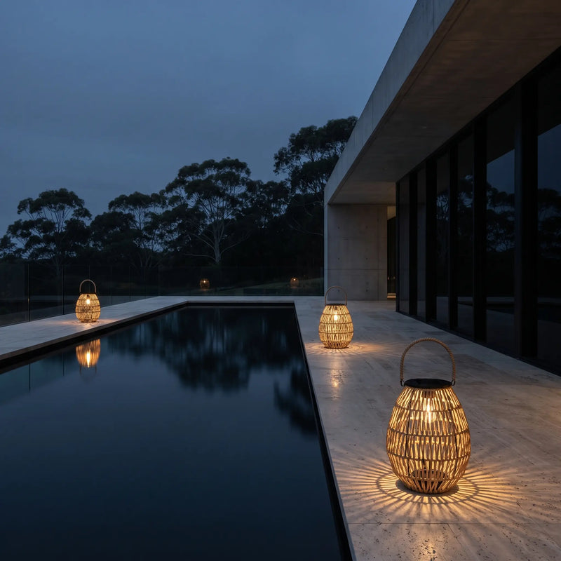Haiku Solar Rattan Pathway Light, Dual Charging