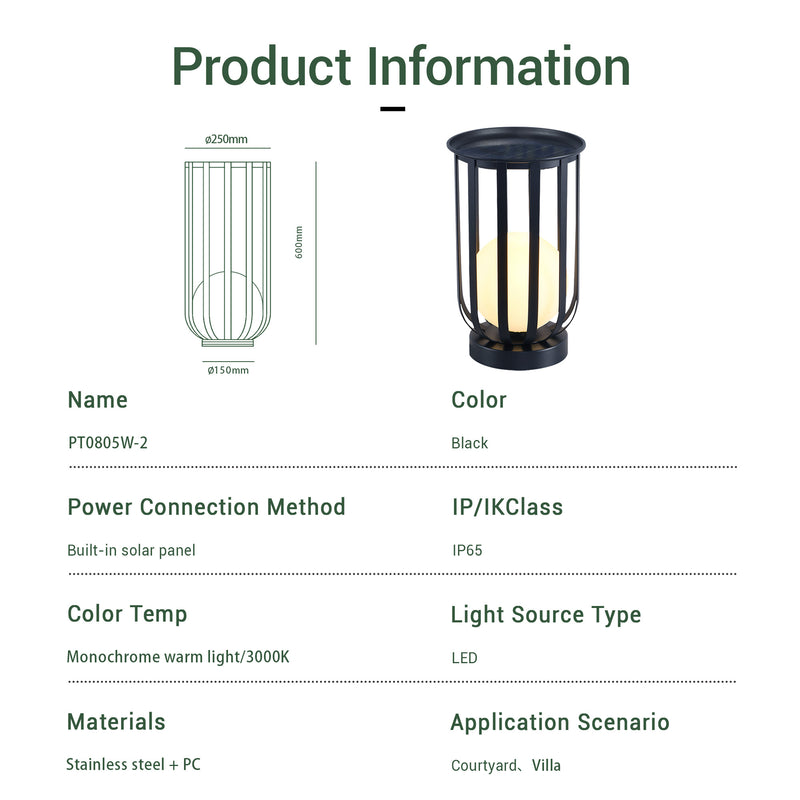 Cava Solar Floor Lamp With Table PT0805N