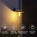 Energy saving solar wall light with E26 LED bulb and smart light control