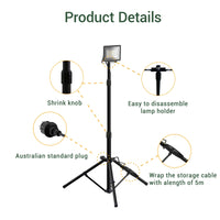 Light stand with features highlighted on a white background