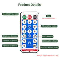 Solar Fairy Lights with Remote - 12M 100 LED Warm White & 8 Modes PT0610