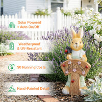 Solar-Powered Rabbit Lamp – Weatherproof, Auto On/Off, Hand-Painted Details

