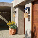 Haiku Solar Rattan Wall Light, USB Backup