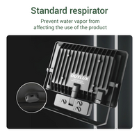 LED motion sensor floodlight with standard respirator that prevent water vapor from affecting the use of the product 