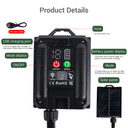 Solar power bank with integrated solar panel, battery, charger, and decorative LED string solar fairy lights for ambiance.

