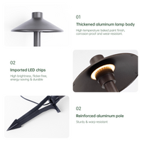 Outdoor light fixture with features highlighted on a white background