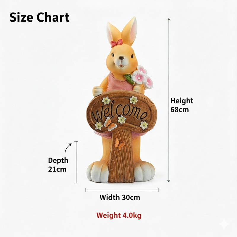 Solar Rabbit Ornament – Garden & Courtyard Decoration PT0612