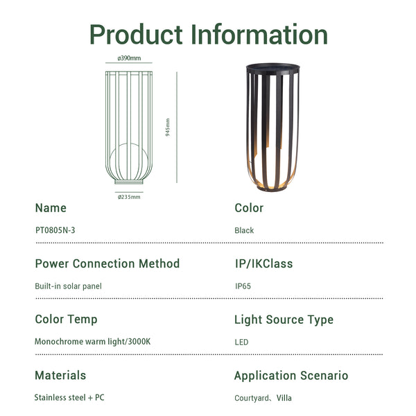Cava Solar Floor Lamp With Table PT0805N
