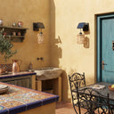 Haiku Solar Rattan Wall Light, USB Backup
