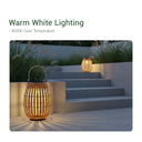 Solar handwoven garden lawn light emitting warm white light at 1000w, ideal for outdoor ambiance and illumination.