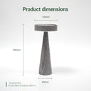 Product Dimensions Diagram: Illustration showing the Outway Mushroom Solar Table Lamp's key dimensions: 13.5cm diameter, 29cm height, and included USB-C charging cable length.