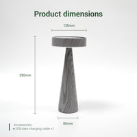 Product Dimensions Diagram: Illustration showing the Outway Mushroom Solar Table Lamp's key dimensions: 13.5cm diameter, 29cm height, and included USB-C charging cable length.
