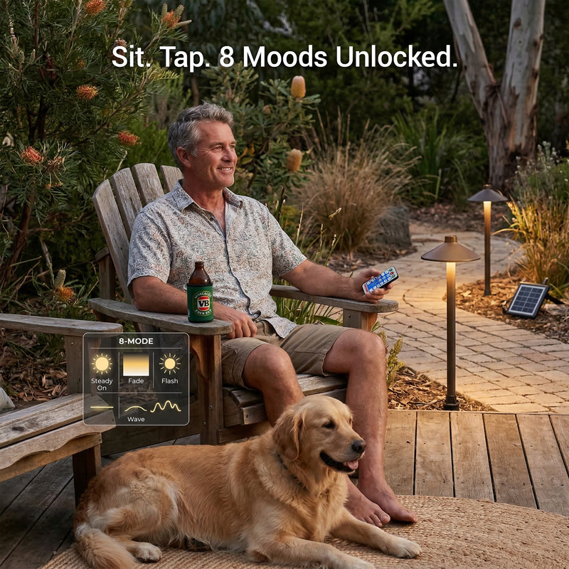 Solar Mushroom Pathway Light PT0609 | All-Aluminium | 8 Modes Remote