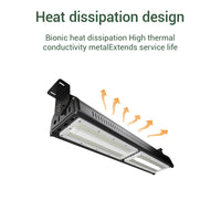 LED light fixture with heat dissipation design on a white background